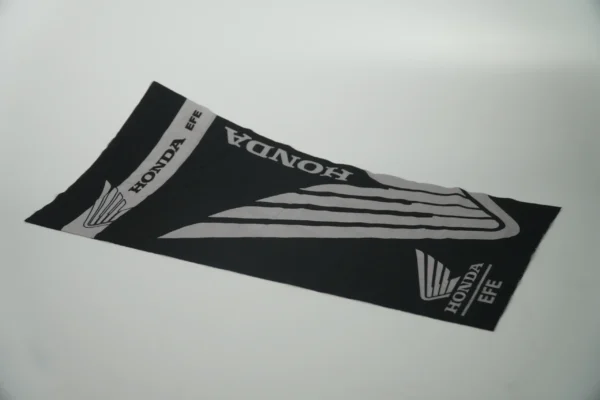 Wide-angle view of black promotional buff by Textile Promos