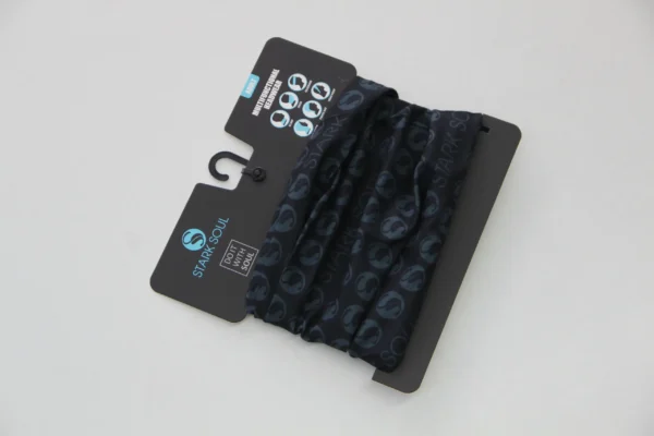 Custom branded buff with Stark Soul logo in display packaging