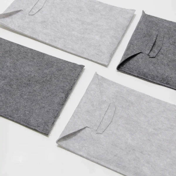Light and dark gray felt sleeves in various angles – Textile Promos