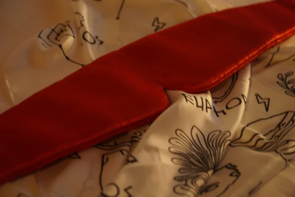 Fullhead sleep mask opened flat to show size and structure – Textile Promos