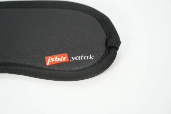 Close-up detail of regular sleep mask with custom print – Textile Promos