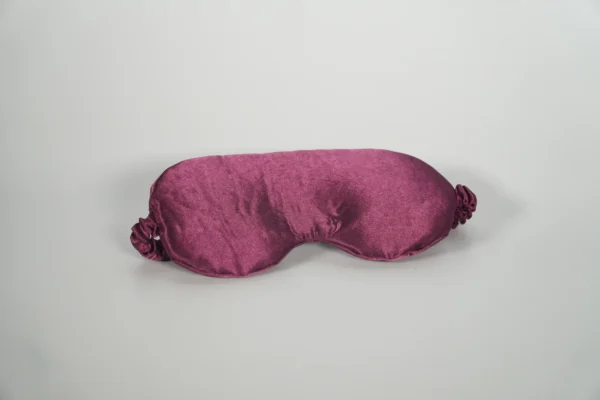 Front view of satin sleep mask with custom logo – Textile Promos