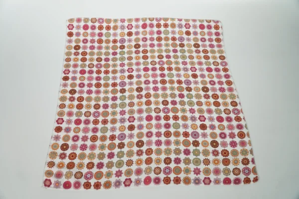 Square scarf with colorful mandala-style patterns – Textile Promos